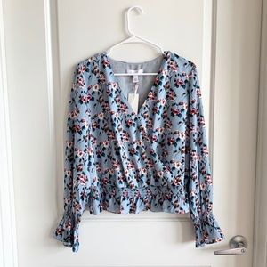 Scripted Floral Smocked Top | NWT | Large